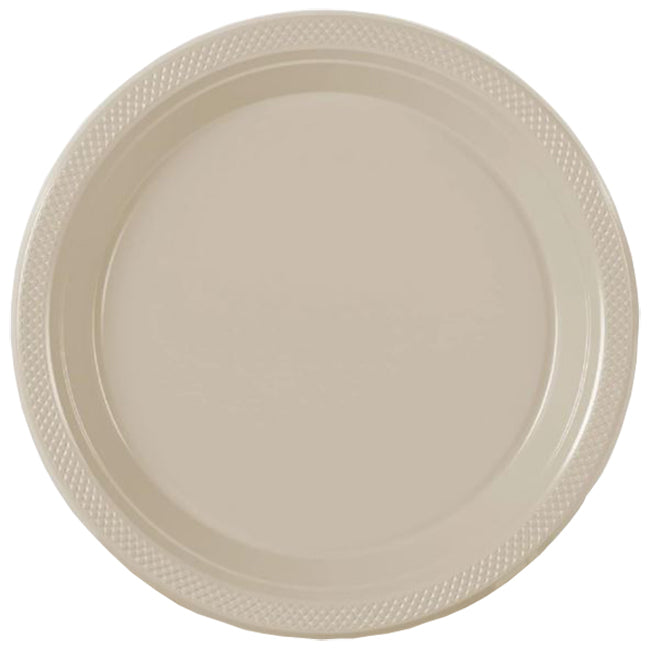 Ivory Big Party Pack 10in Round Banquet Plastic Plates 50ct