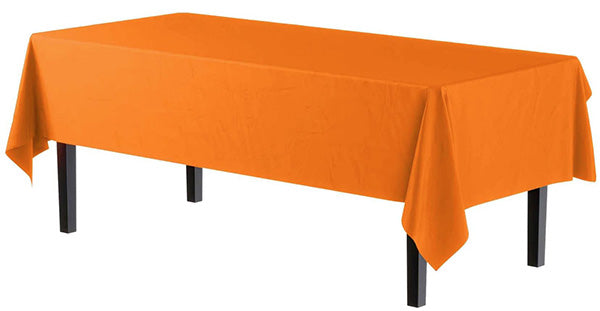 Orange 54 x 108in Plastic Table Cover