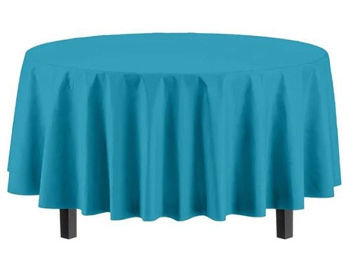 84in Round Plastic Tuquoise Table Cover