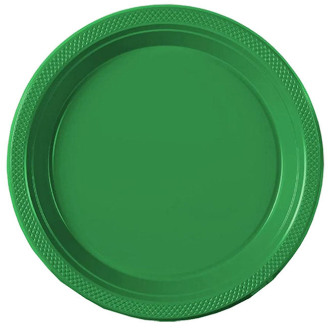 Emerald Green 10in Plastic Banquet Plates 20ct