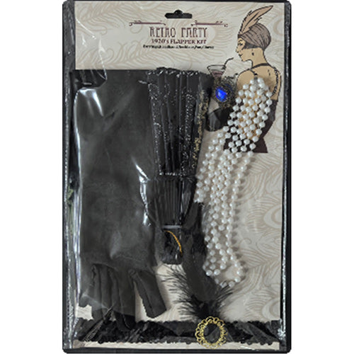 Black Roaring 20's Flapper Accessory Kit