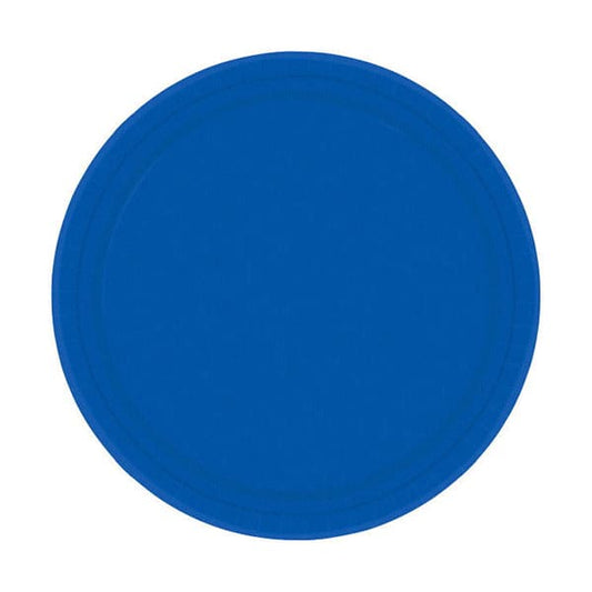 Bright Royal Blue 7in Round Luncheon Paper Plates