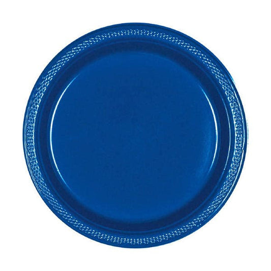 Bright Royal Blue 7in Round Luncheon Plastic Plates