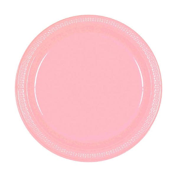 New Pink 7in Round Luncheon Plastic Plates