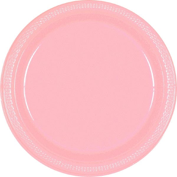 New Pink 9in Round Dinner Plastic Plates 20 Ct