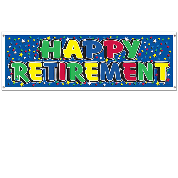 Happy Retirement Sign Banner 5ft x21in