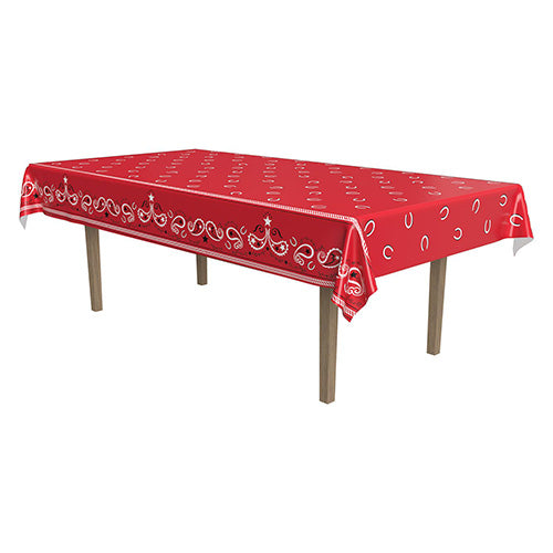 Western Bandana Plastic Table Cover 108in