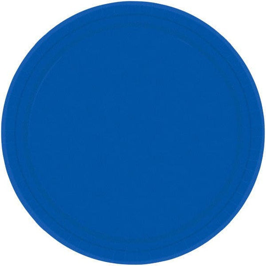 Bright Royal Blue 10.5in Round Banquet Paper Plates 20 Ct