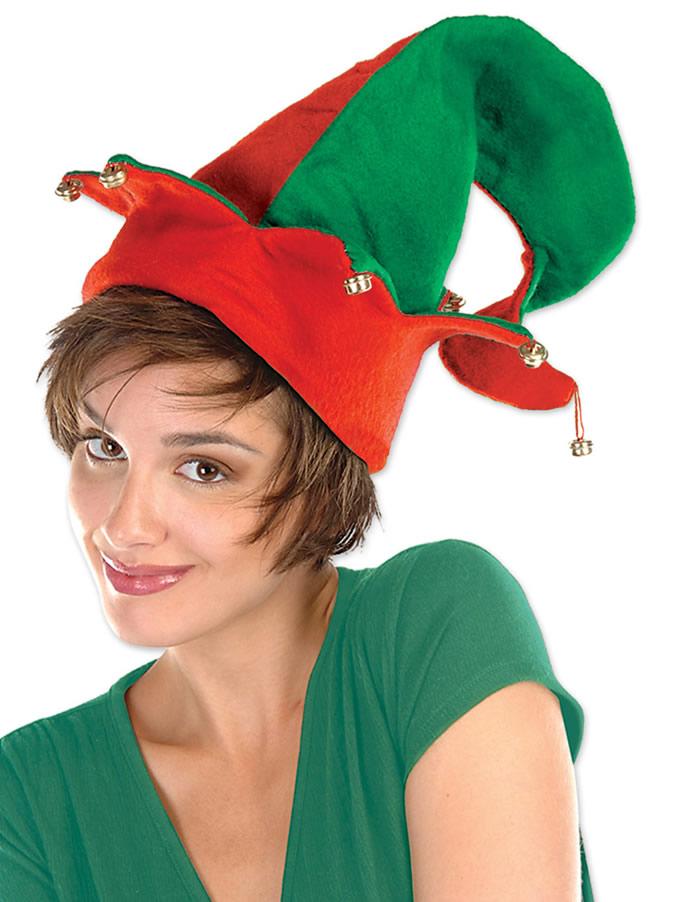 Felt Elf Hat with Bells 1ct