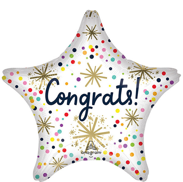 Confetti Sprinkle Congrats 28in Metallic Balloon