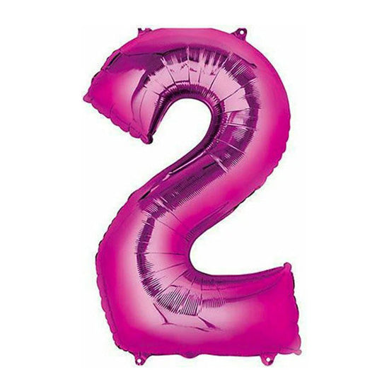 40in Number 2 Pink Mylar Balloon