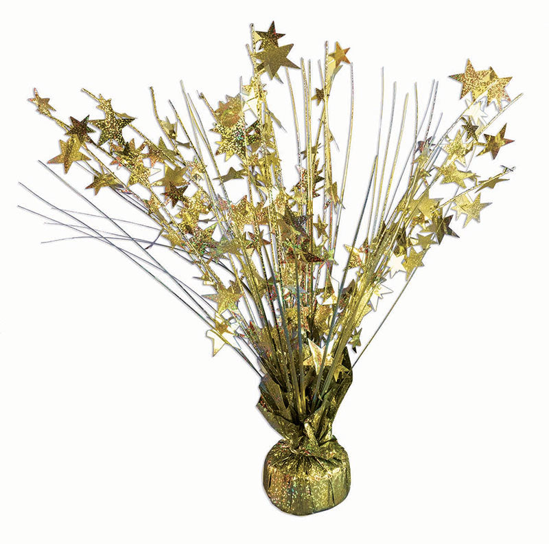 Star Balloon Centerpiece Holographic Gold