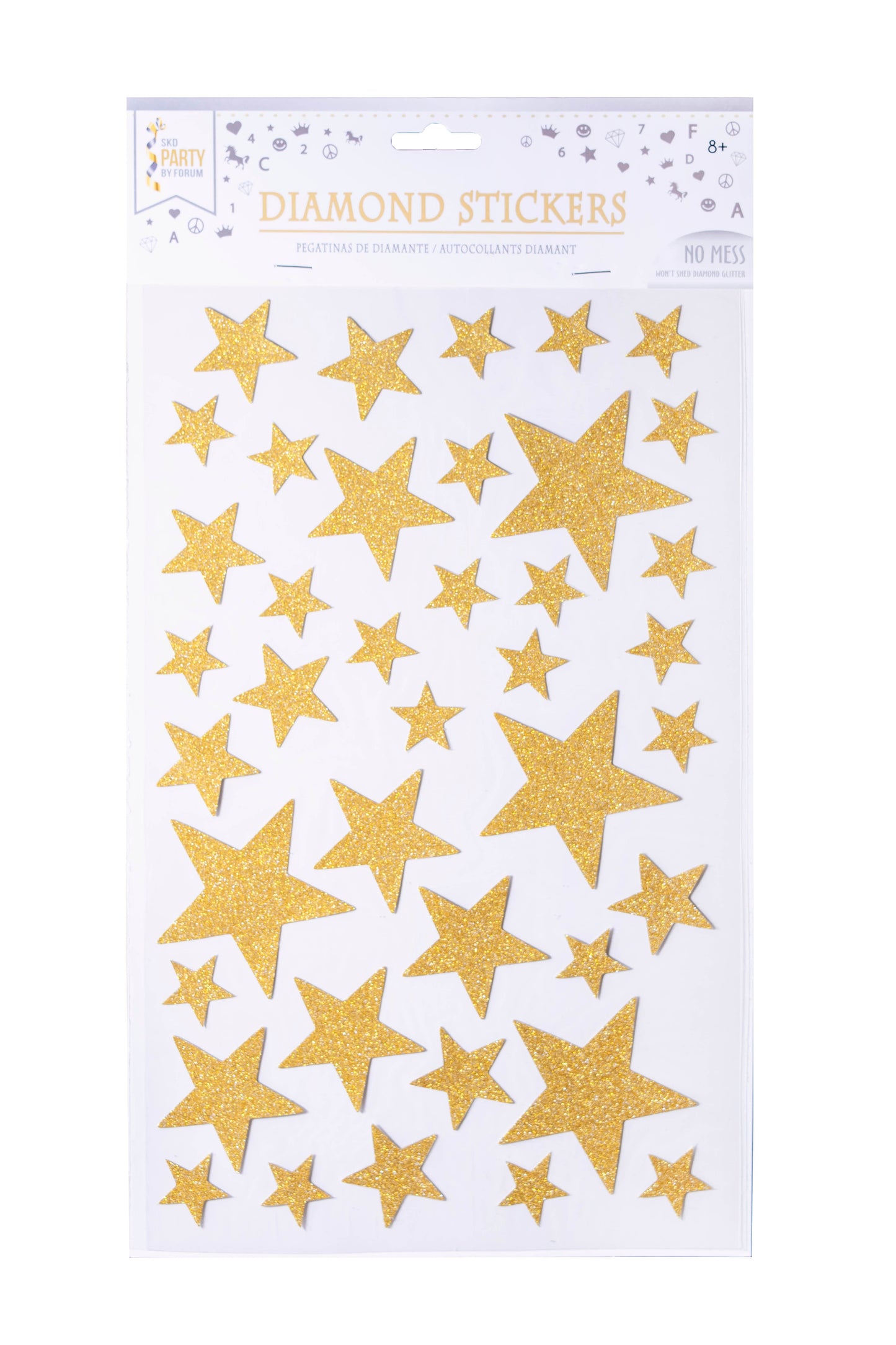 Diamond Star Gold Stickers 40 Ct