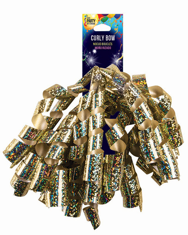 Curly Bow Holographic Gold