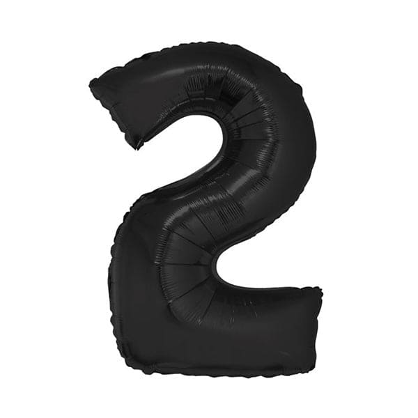 40in Number 2 Black Mylar Balloon