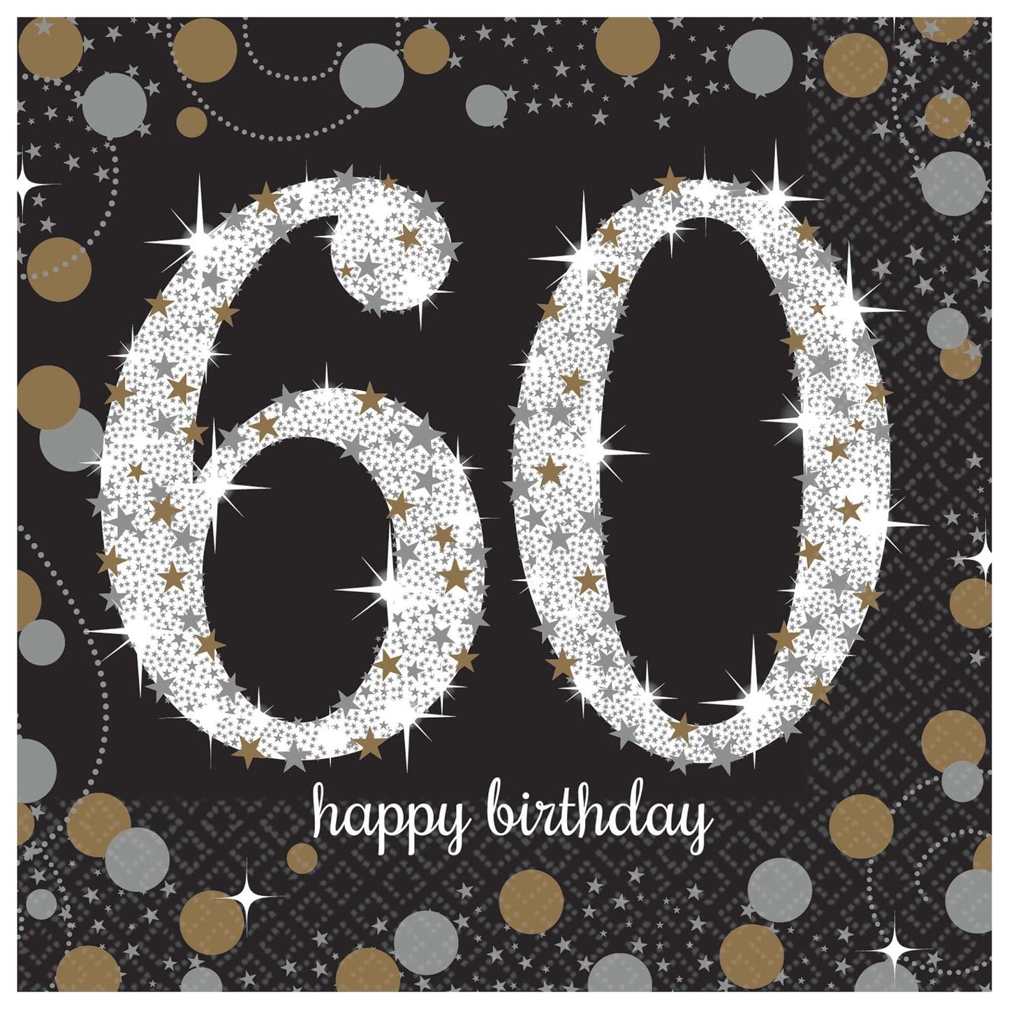 Sparkling Celebration 60th Birthday Beverage Napkins