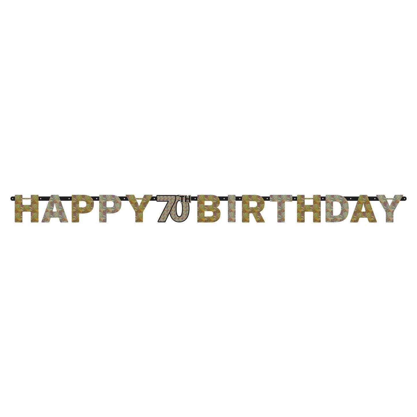 Sparkling Celebration 70th Birthday Prismatic Letter Banner