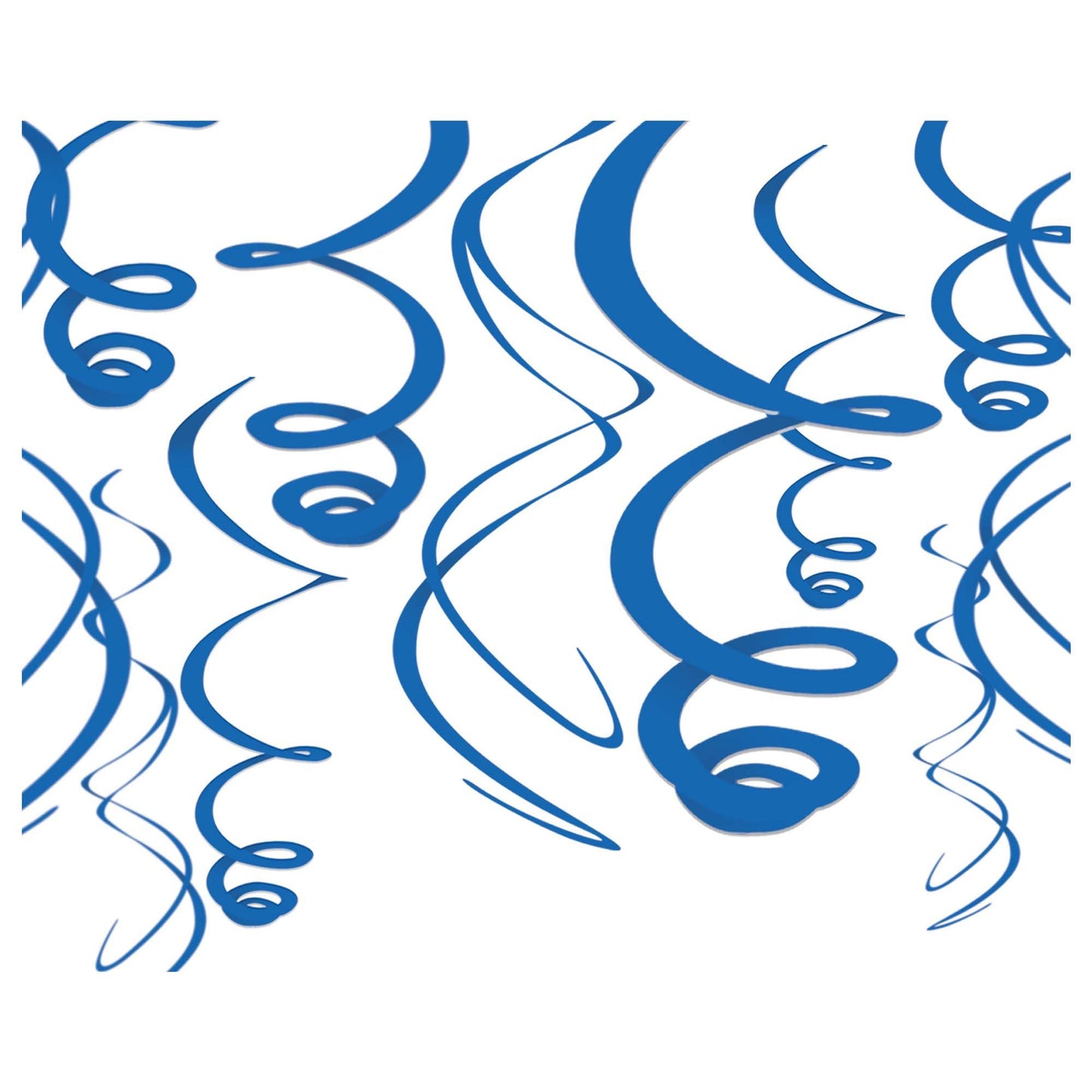 Bright Royal Blue Plastic Swirl Decorations