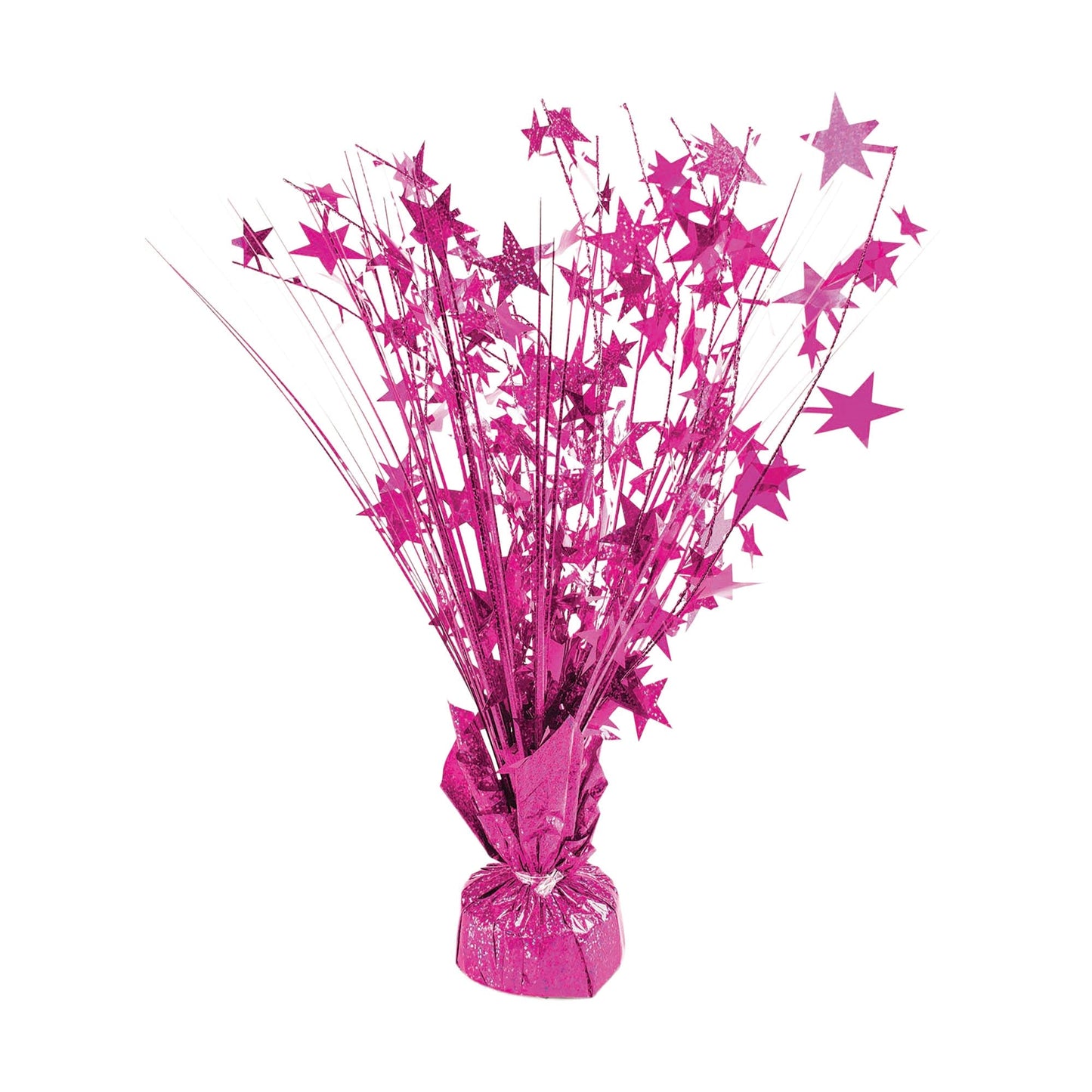 Star Balloon Centerpiece Holographic Fuchsia