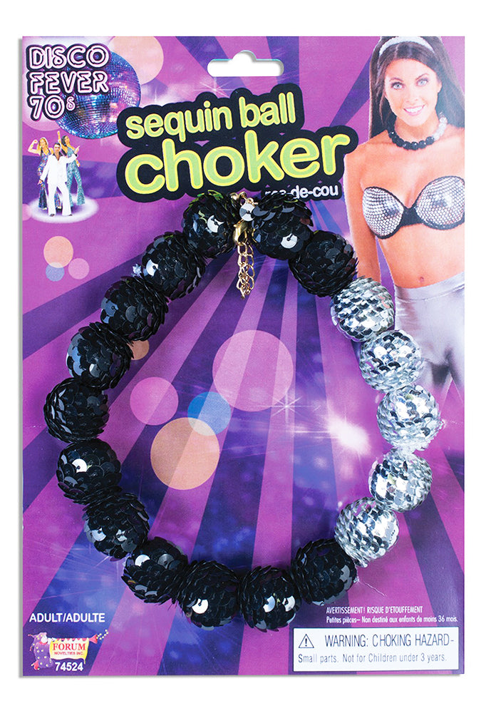 70's Disco Sequin Ball Choker