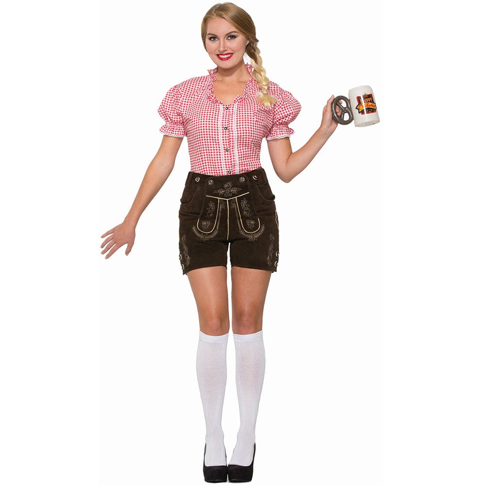 Oktoberfest Lederhosen Shirt Red Gingham
