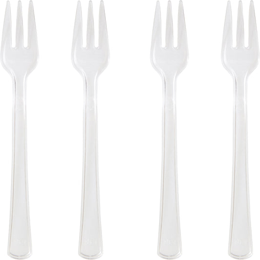 Translucent 4in Mini Plastic Clear Forks