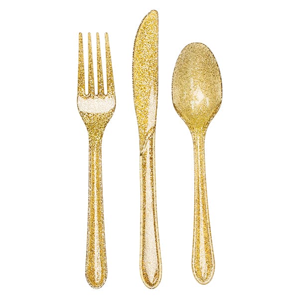 Glitter Gold Cutlery Assortment