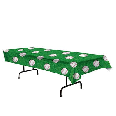 Baseball 54 x 108in Plastic Table Cover