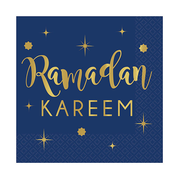 EID Ramadan Kareem Beverage Napkins 16 Ct