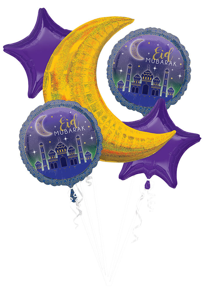 Eid Mubarak Balloon Bouquet 5pc