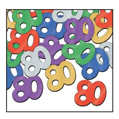 Multi-color "80" Foil Confetti Mix