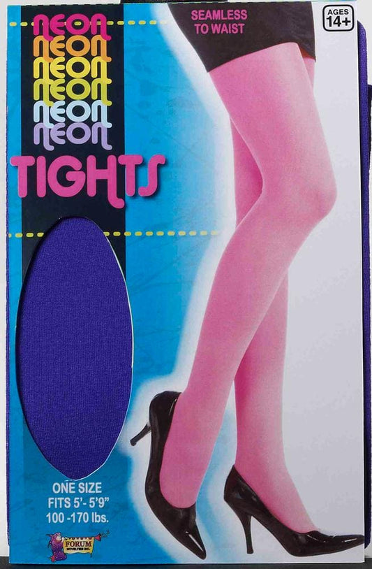 Neon Purple Tights Pantyhose 80s Retro Costume Accessory