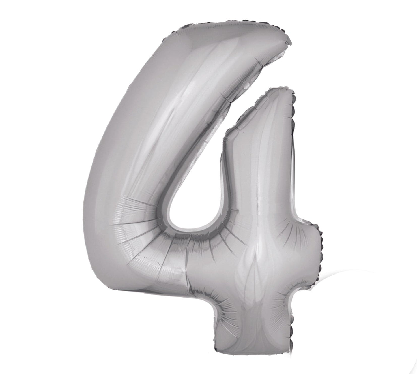 40in Number 4 Silver Mylar Balloon