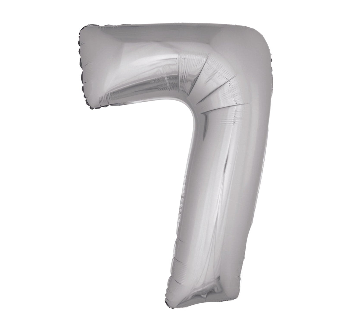 Number 7 Silver Mylar Balloon 40in