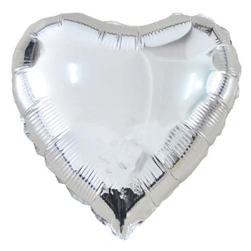 Silver Heart 18in Mylar Foil Balloon