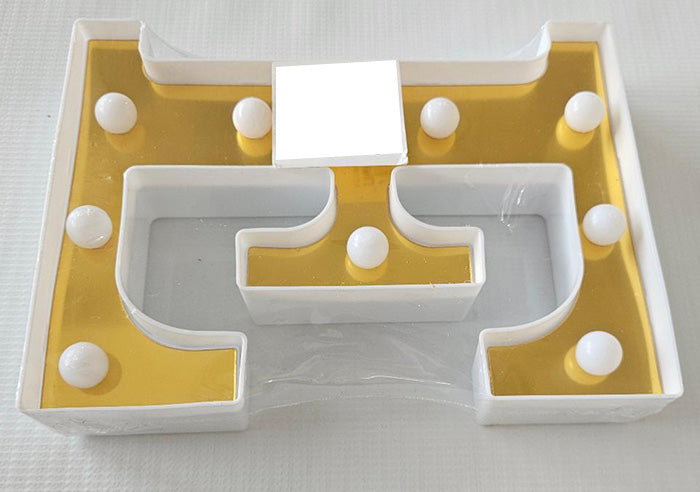 Gold 8in LED Light Letter E Centerpiece