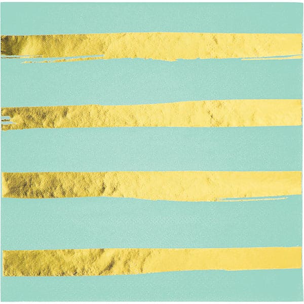 Fresh Mint Foil Stamp Luncheon Napkins