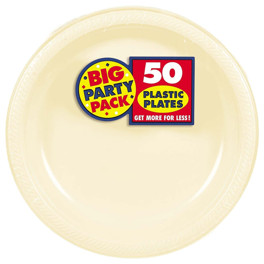 Vanilla Big Party Pack 10.25in Round Banquet Plastic Plates
