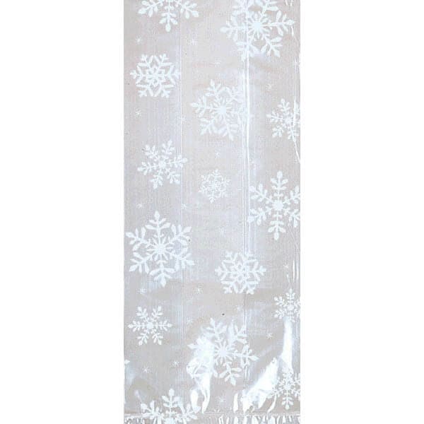 Small White Snowflake Cello Party Bags
