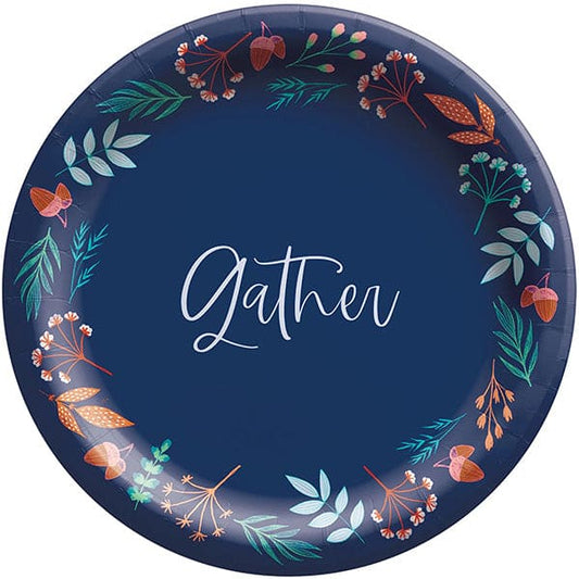 Fall Gather 10in Round Banqet Paper Plates 20ct