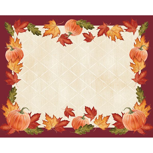 Leaves and Pumpkin 12 x 15in Paper Placemats 12ct