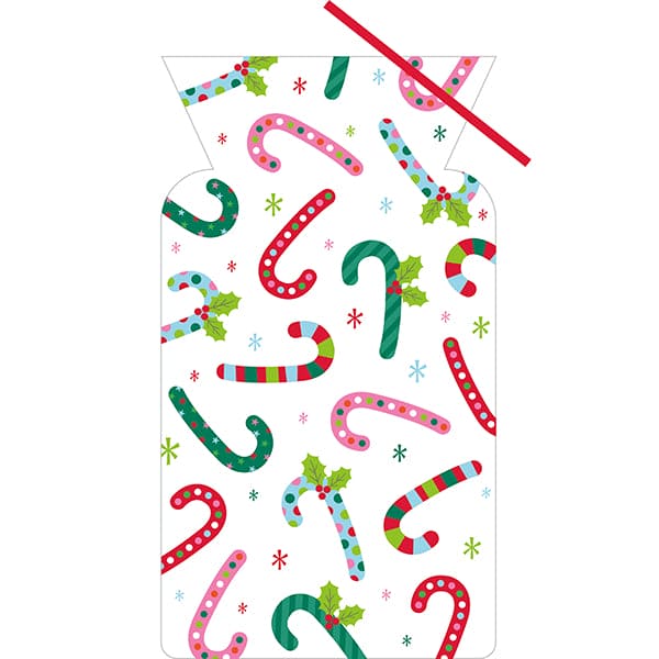 Candy Canes Shaped Cello Bags 20 Ct