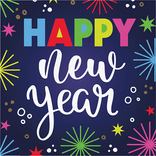 Beaming New Year Luncheon Napkins 16 Ct
