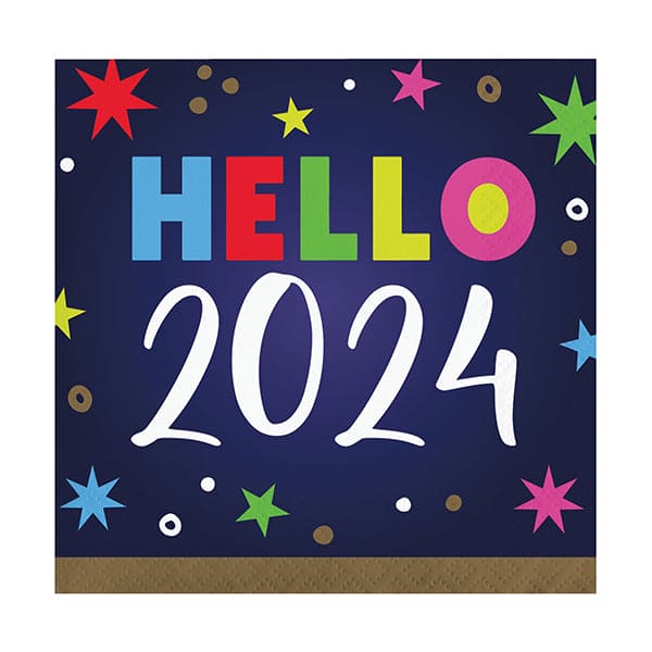 Beaming New Year Beverage Napkins 16 Ct
