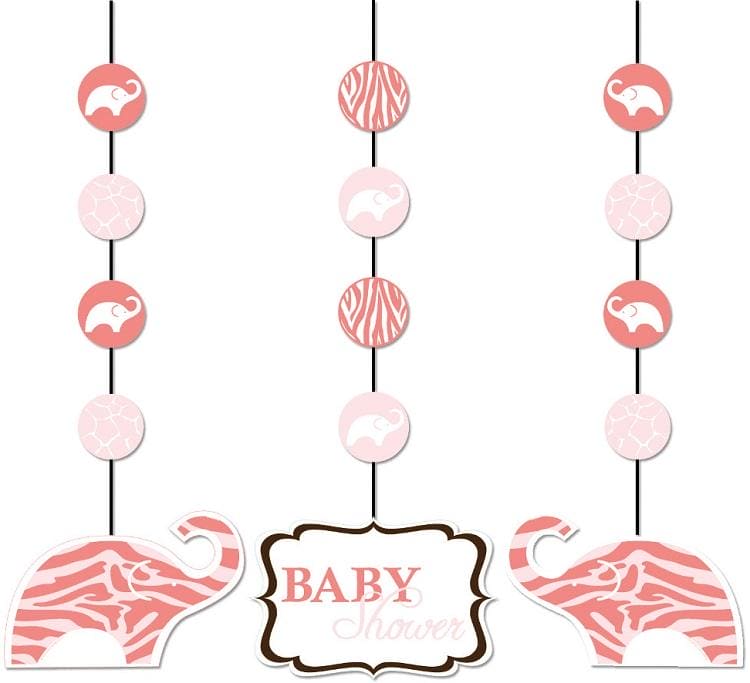 Pink Wild Safari Printed Hanging Cutouts (3pc)