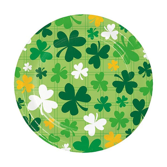 Shamrock and Roll 7in Round Luncheon Paper Plates 8 Ct