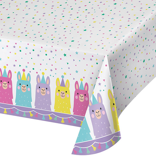 Llama Party 54 x 102in Plastic Table Cover