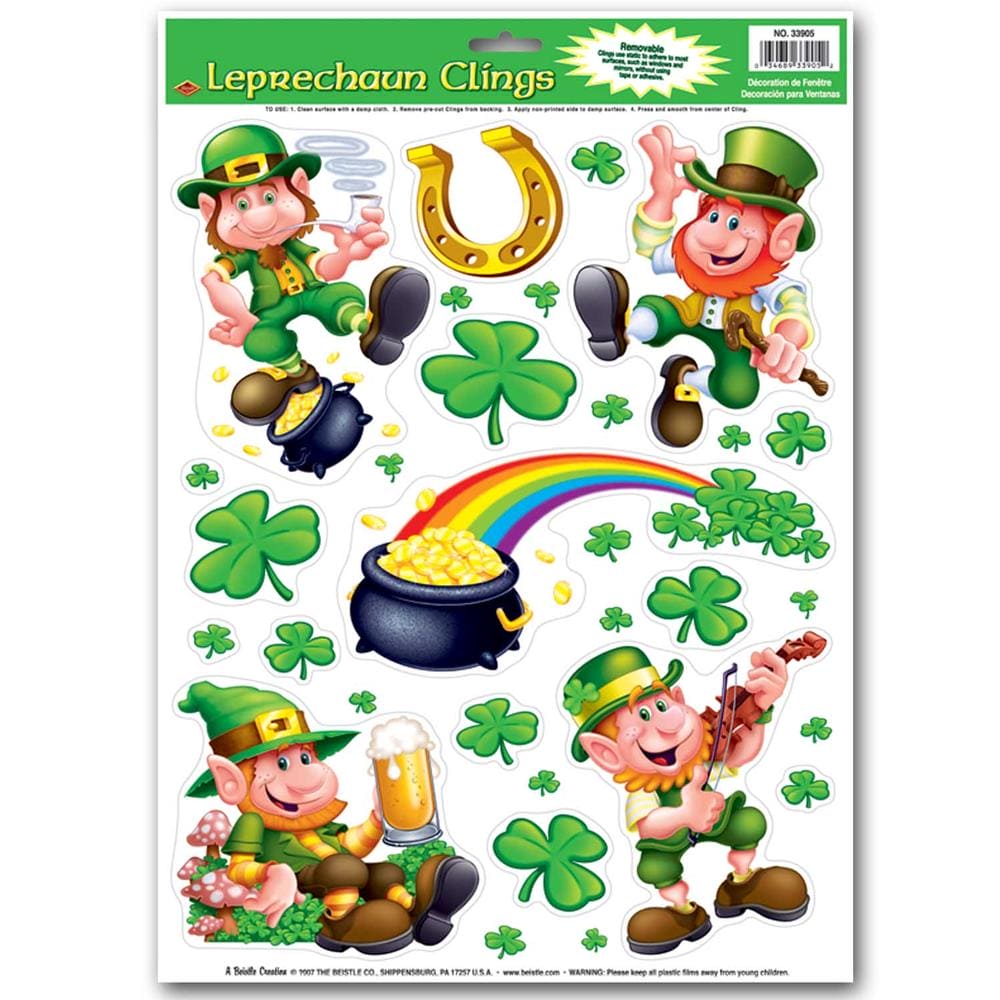 Shamrock and Leprechaun Clings