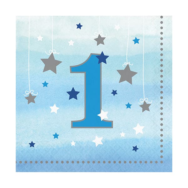 One Little Star Boy 1st Birthday Luncheon Napkins
