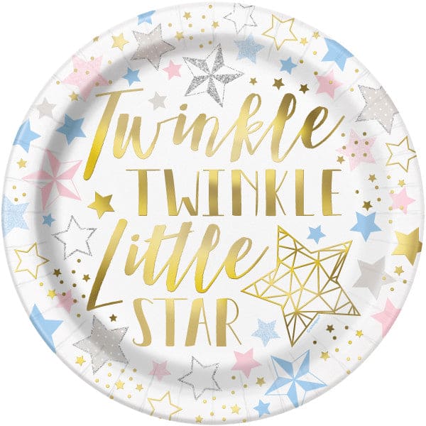 Twinkle Little Star 9in Round Dinner Paper Plates
